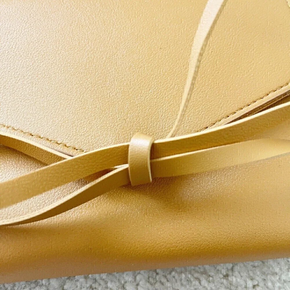 Clutch Tech Organizer Roll Honey Vegan Leather Katherine Carmel Colored NEW